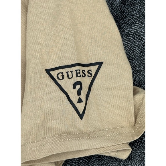 Guess Los Angeles Men's XL Tan Logo T-Shirt Short Sleeve Cotton Tee - Picture 6 of 13